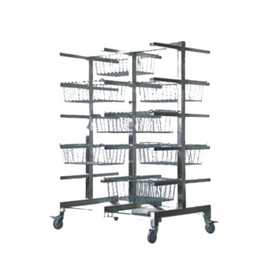 Double-row baskets storage shelf